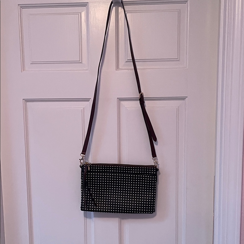Fossil Black and White Crossbody Purse